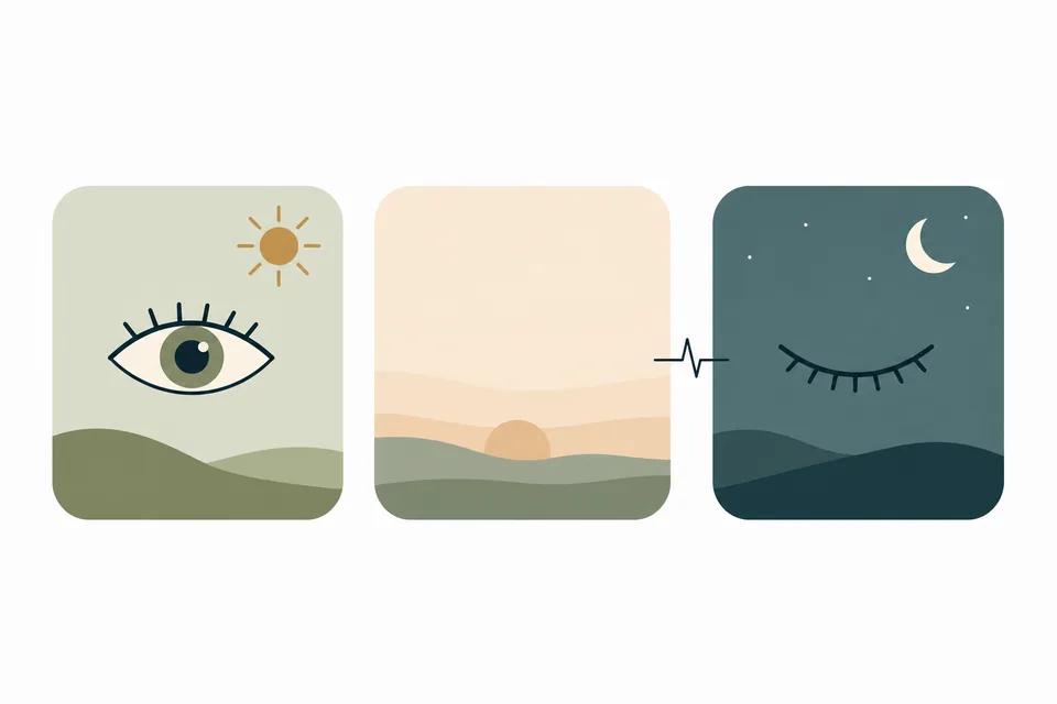Simple symbols represent being awake, drifting off and sleeping.